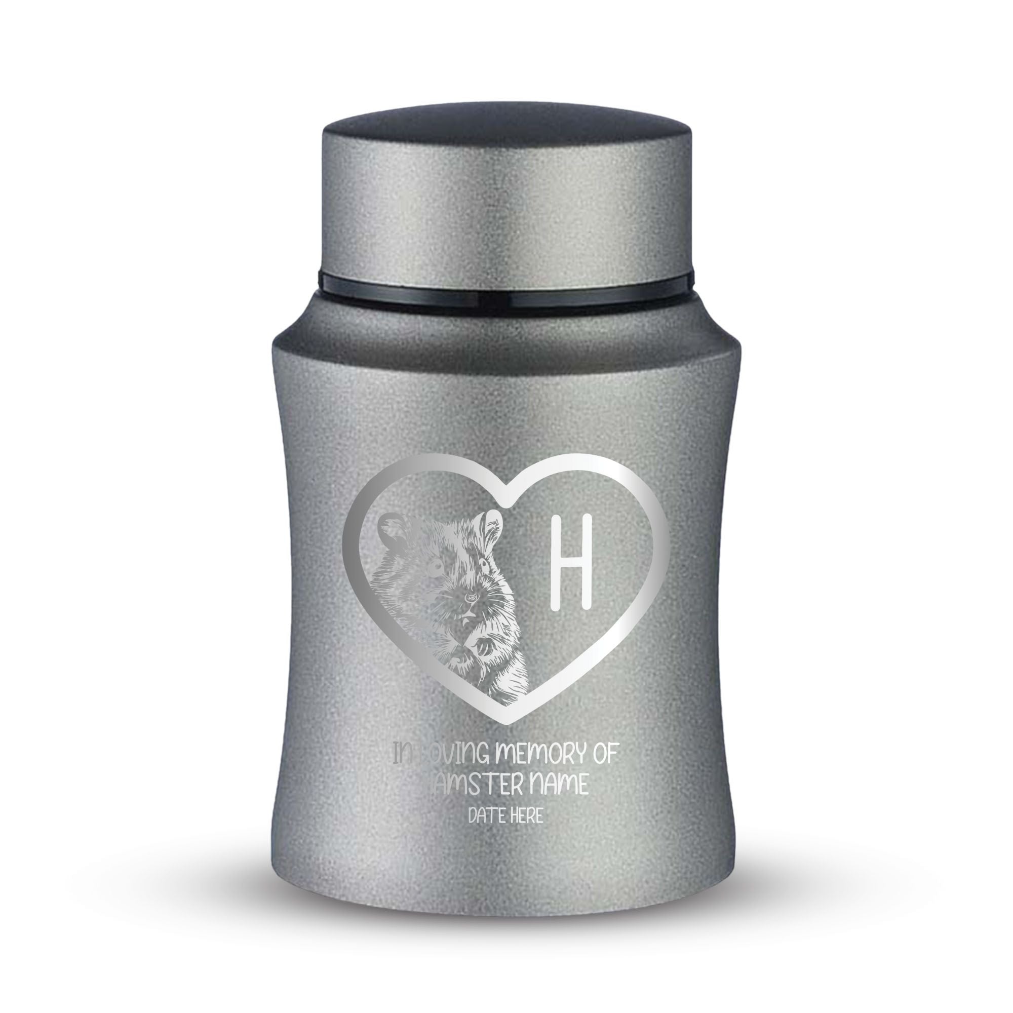 Custom Small Keepsake Cremation Urn for Hamsters - Laser Engraved - Fit up to 10lbs - Powder Coated Stainless Steel Urn