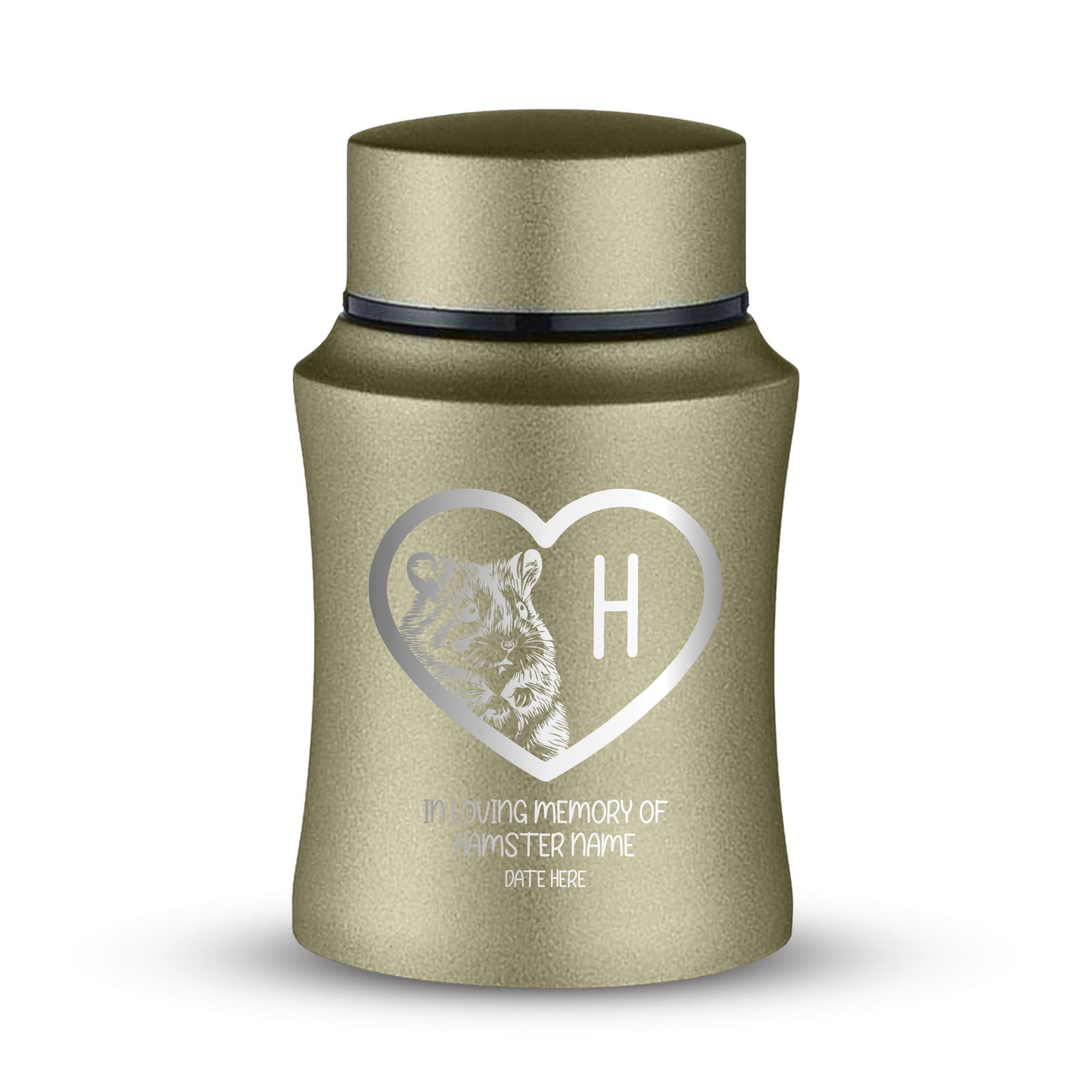 Custom Small Keepsake Cremation Urn for Hamsters - Laser Engraved - Fit up to 10lbs - Powder Coated Stainless Steel Urn
