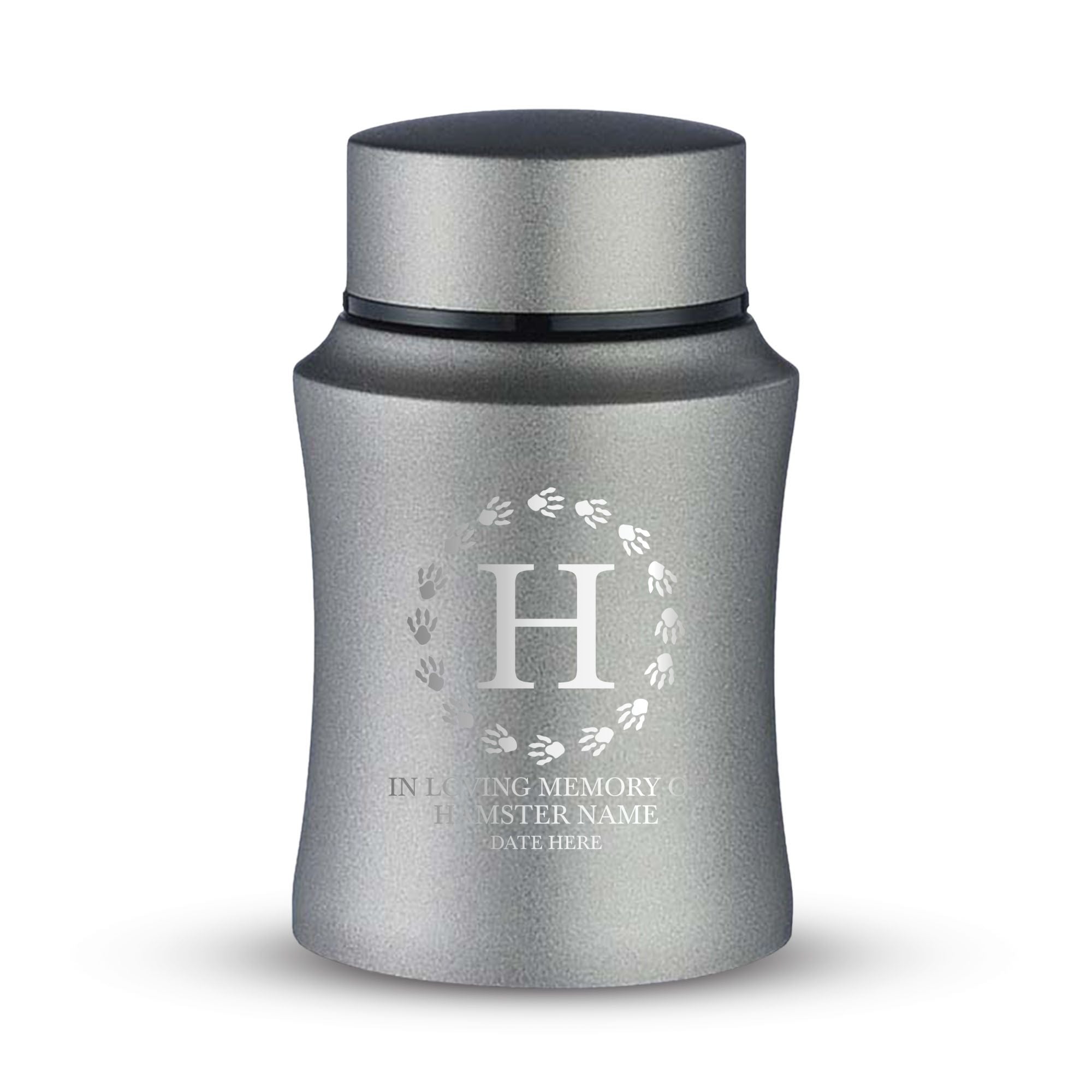 Custom Small Keepsake Cremation Urn for Hamsters - Laser Engraved - Fit up to 10lbs - Powder Coated Stainless Steel Urn