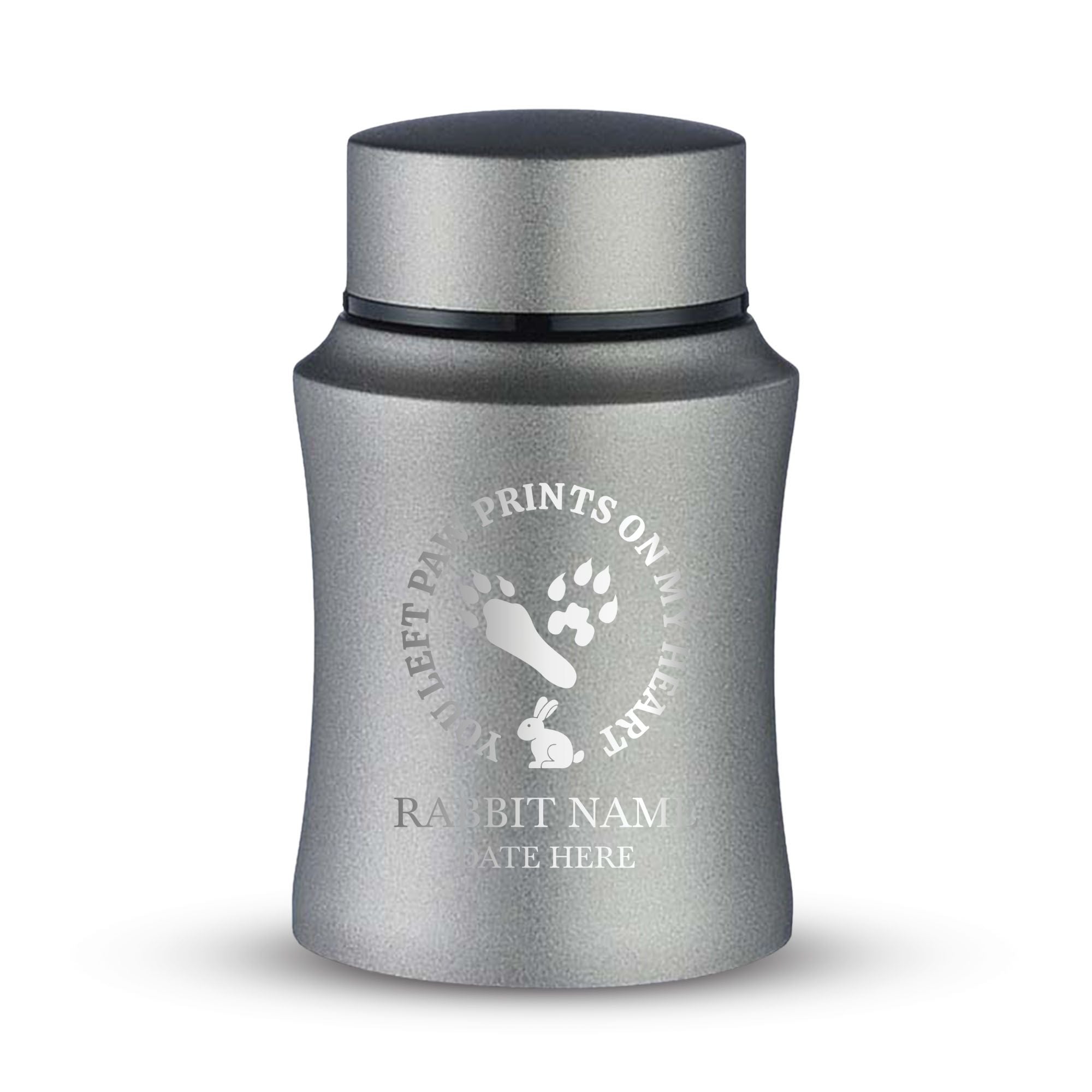 Custom Small Keepsake Cremation Urn for Rabbits - Laser Engraved - Fit up to 10lbs - Powder Coated Stainless Steel Urn