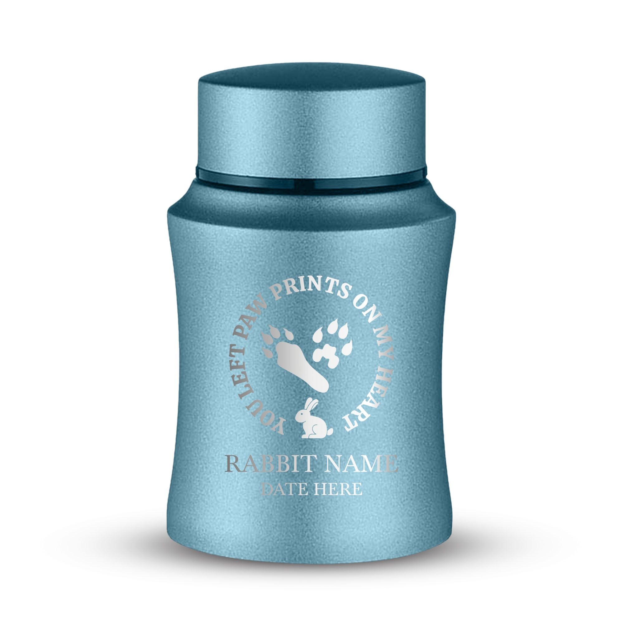 Custom Small Keepsake Cremation Urn for Rabbits - Laser Engraved - Fit up to 10lbs - Powder Coated Stainless Steel Urn