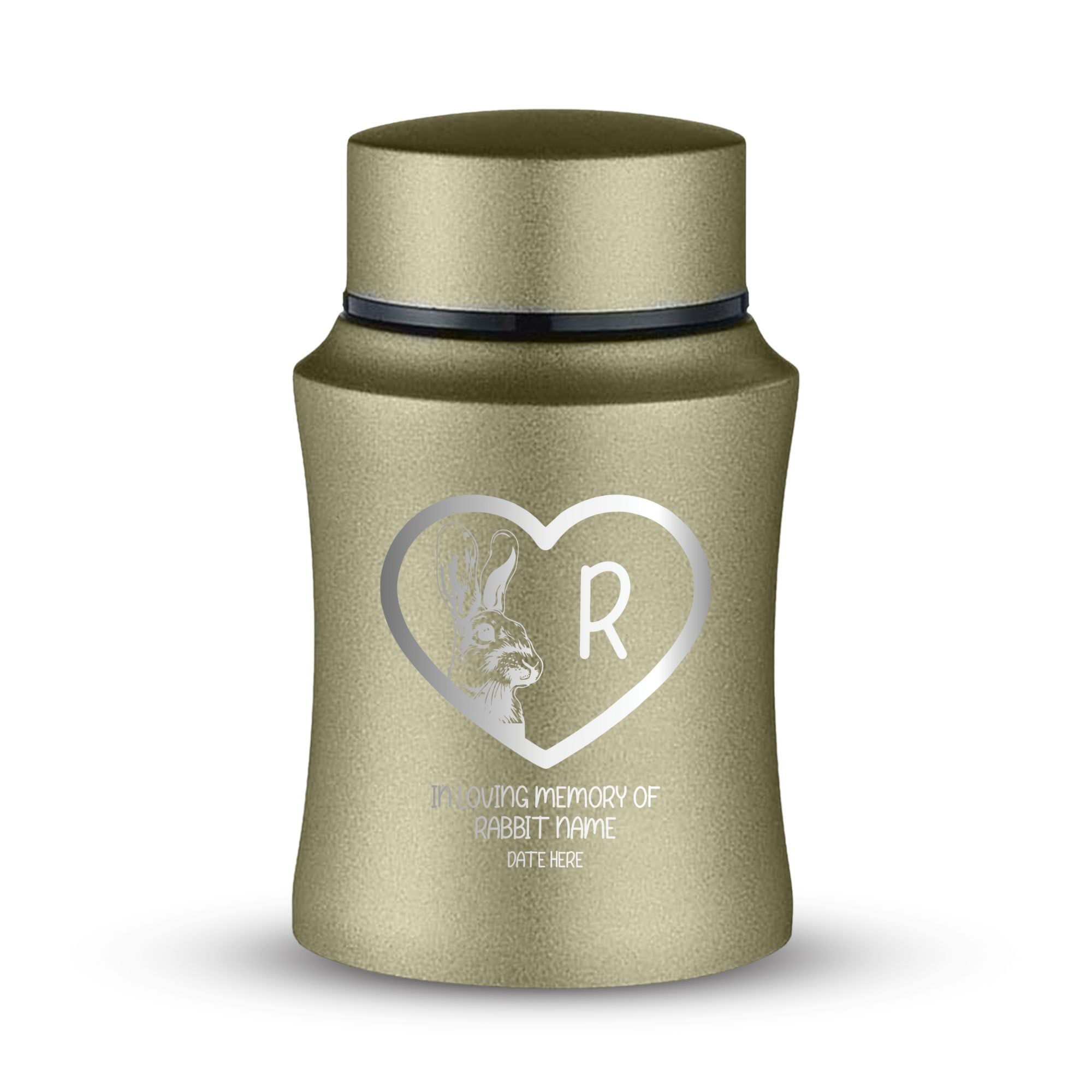 Custom Small Keepsake Cremation Urn for Rabbits - Laser Engraved - Fit up to 10lbs - Powder Coated Stainless Steel Urn