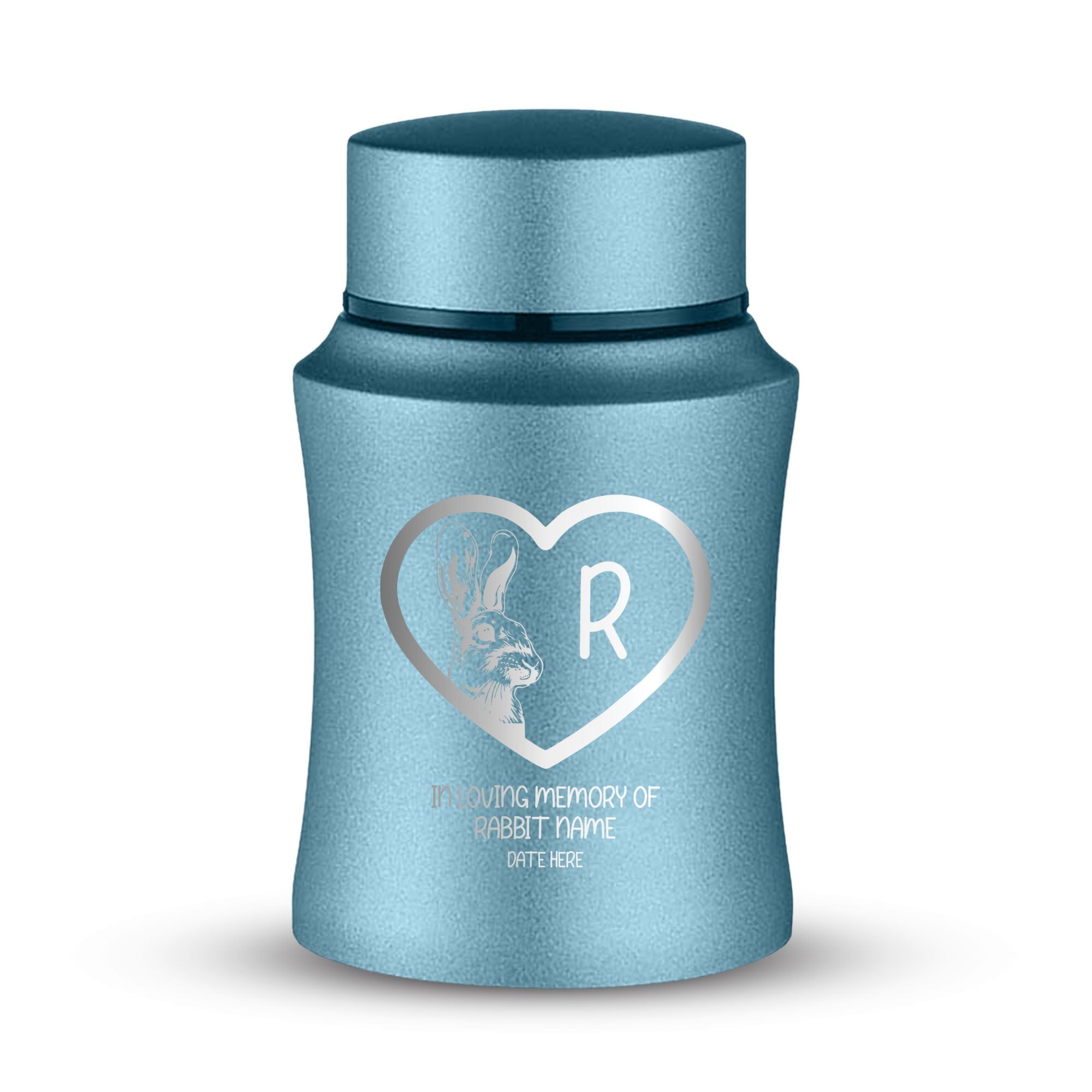 Custom Small Keepsake Cremation Urn for Rabbits - Laser Engraved - Fit up to 10lbs - Powder Coated Stainless Steel Urn