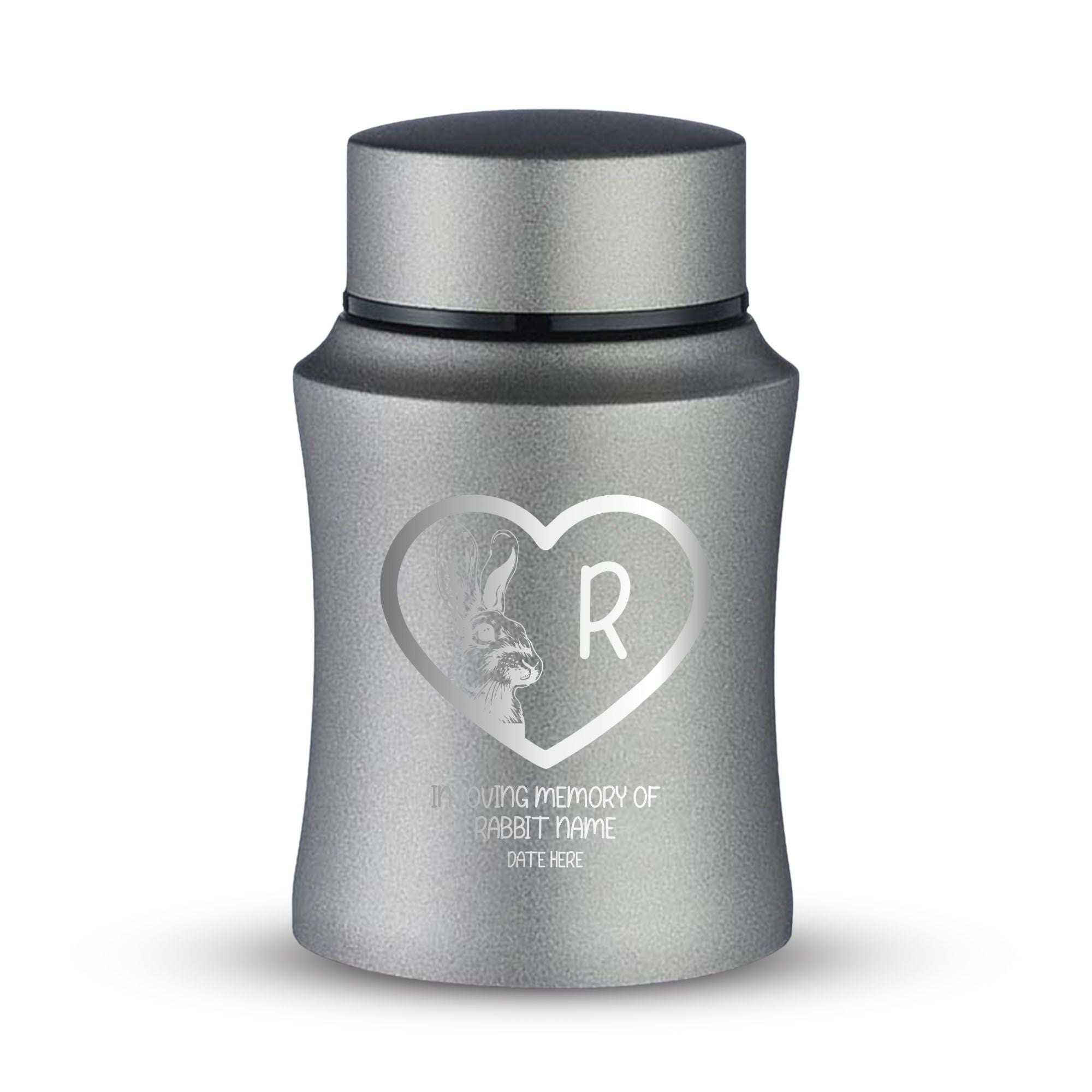 Custom Small Keepsake Cremation Urn for Rabbits - Laser Engraved - Fit up to 10lbs - Powder Coated Stainless Steel Urn
