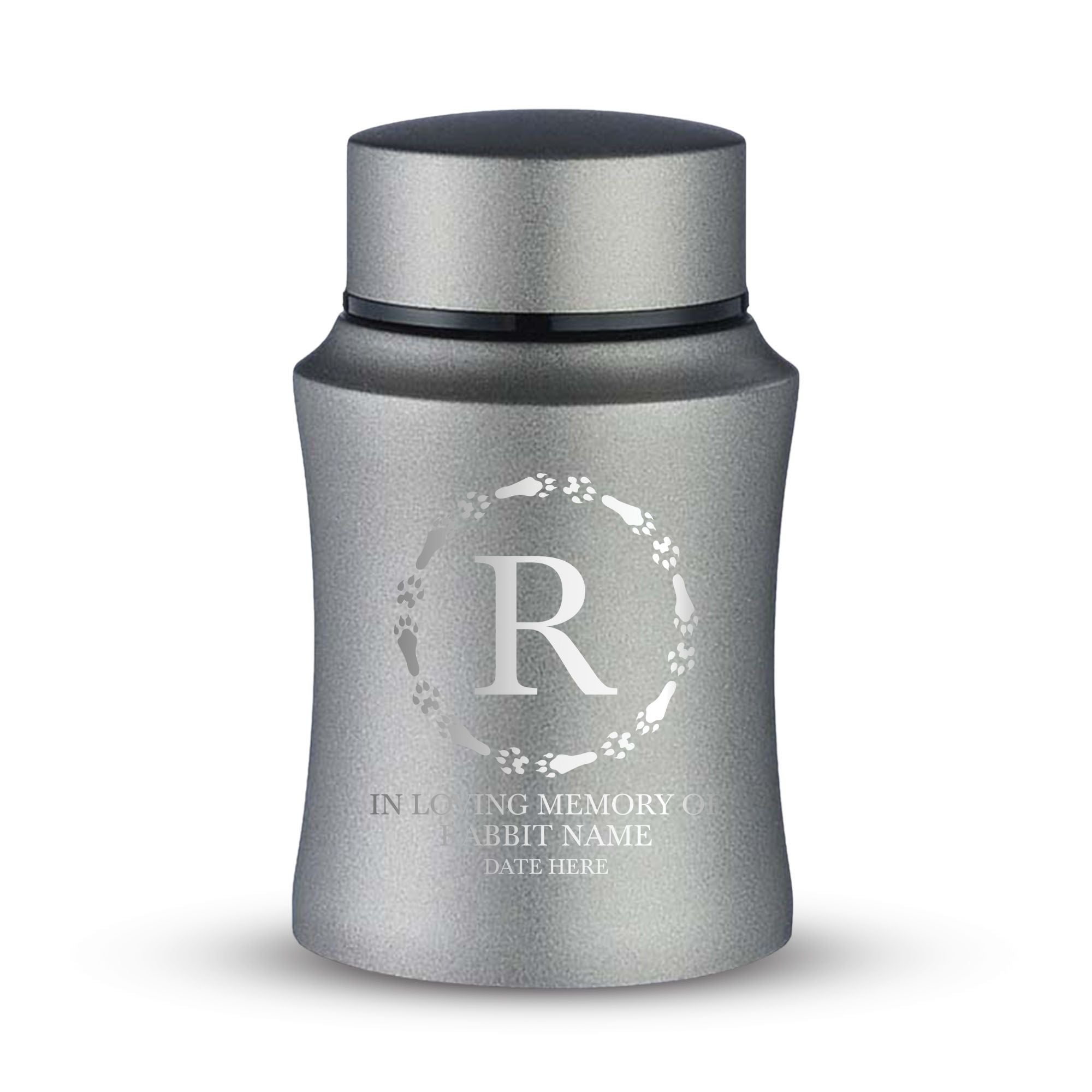 Custom Small Keepsake Cremation Urn for Rabbits - Laser Engraved - Fit up to 10lbs - Powder Coated Stainless Steel Urn