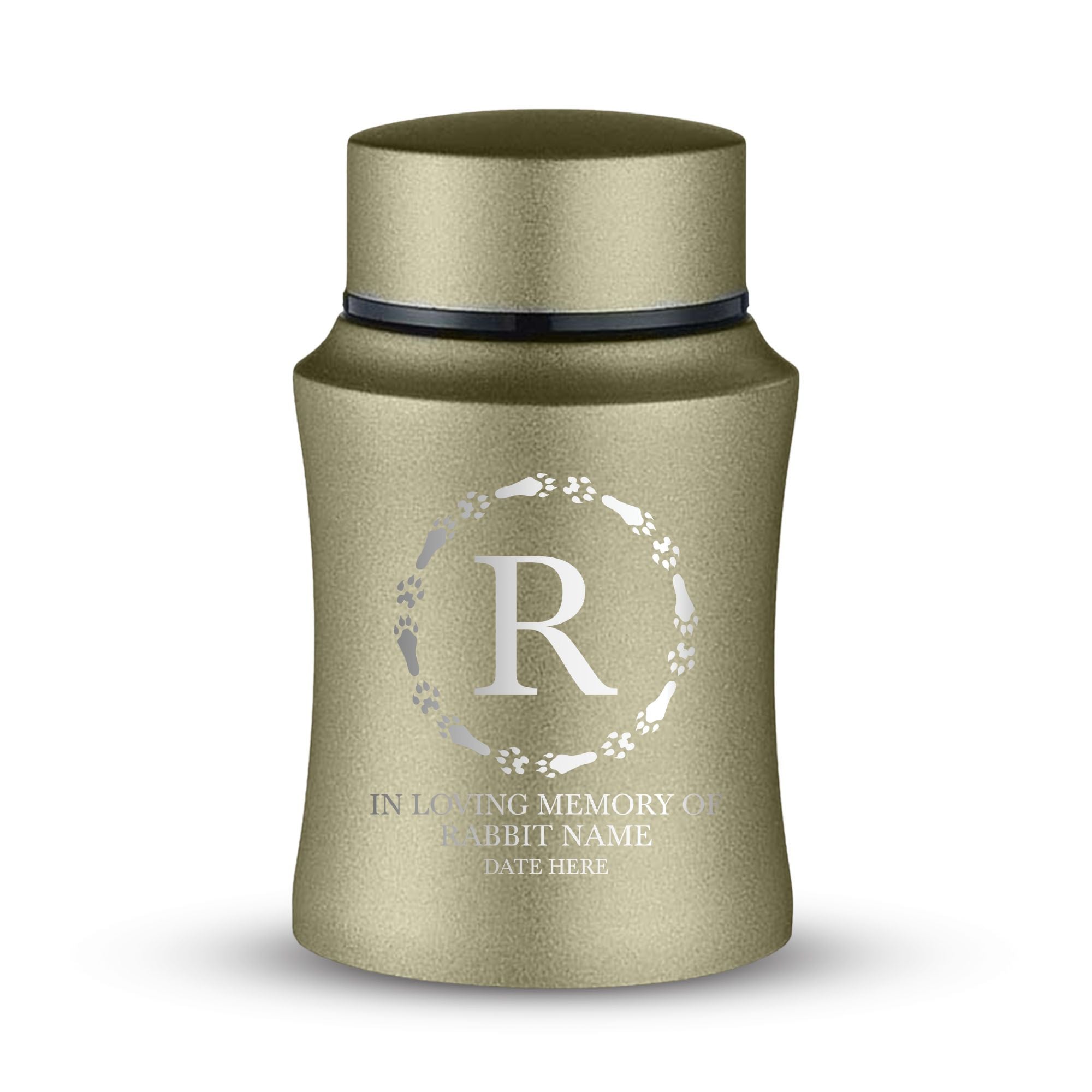 Custom Small Keepsake Cremation Urn for Rabbits - Laser Engraved - Fit up to 10lbs - Powder Coated Stainless Steel Urn