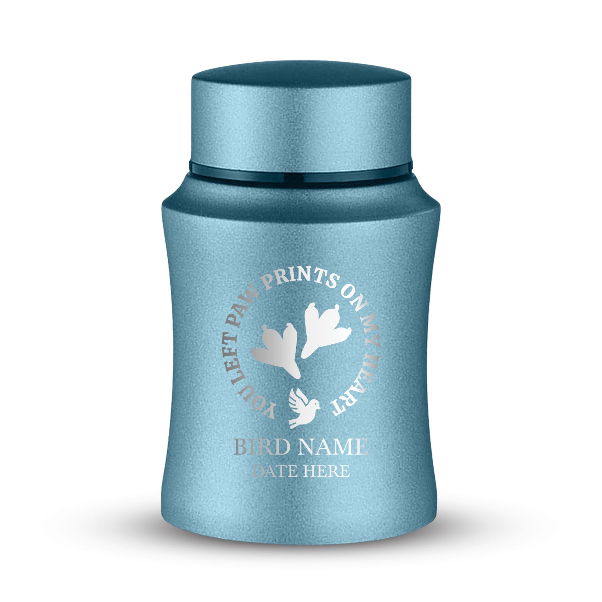 Custom Small Keepsake Cremation Urn for Brids - Laser Engraved - Fit up to 10lbs - Powder Coated Stainless Steel Urn