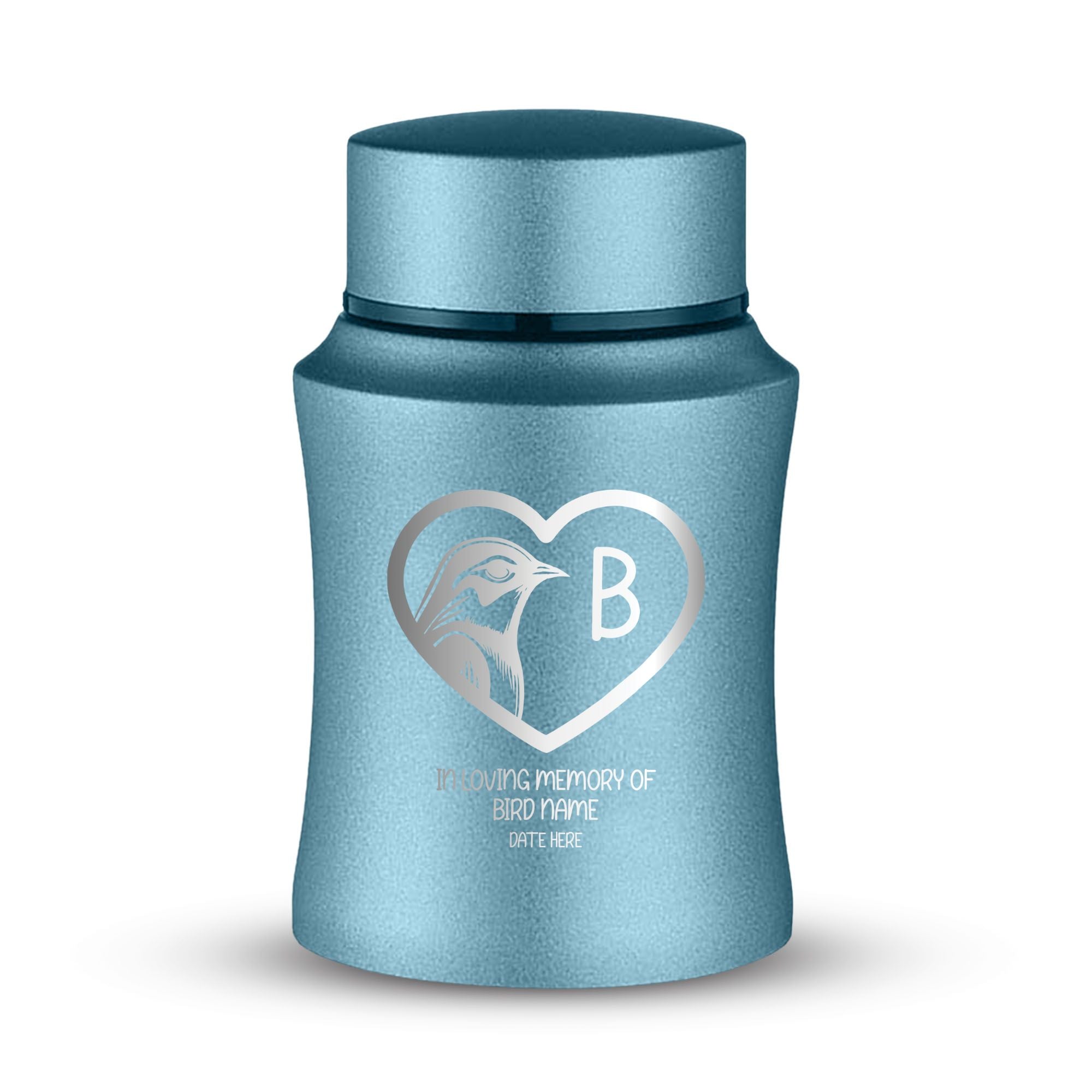 Custom Small Keepsake Cremation Urn for Brids - Laser Engraved - Fit up to 10lbs - Powder Coated Stainless Steel Urn