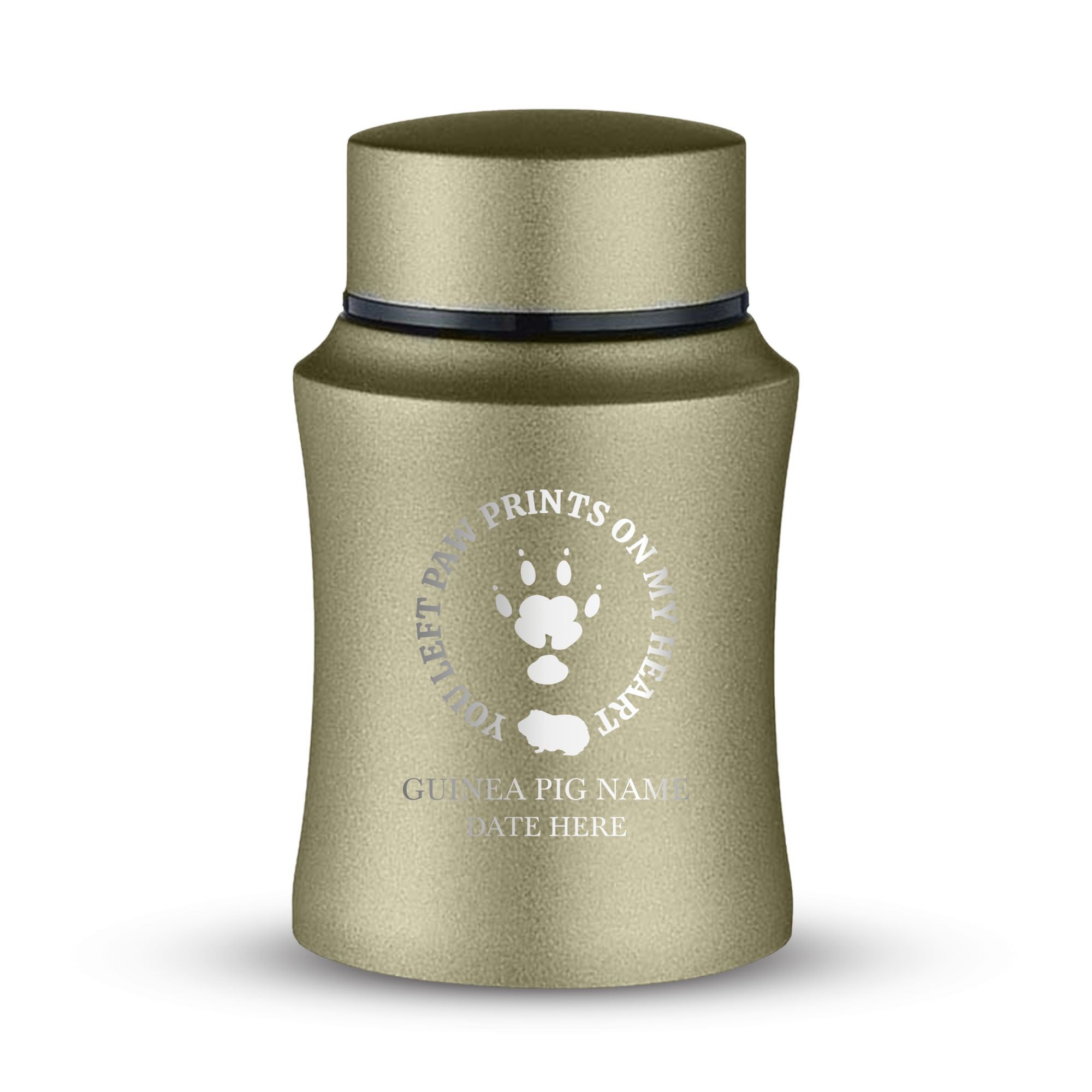 Custom Small Keepsake Cremation Urn for Guinea Pigs - Laser Engraved - Fit up to 10lbs - Powder Coated Stainless Steel Urn