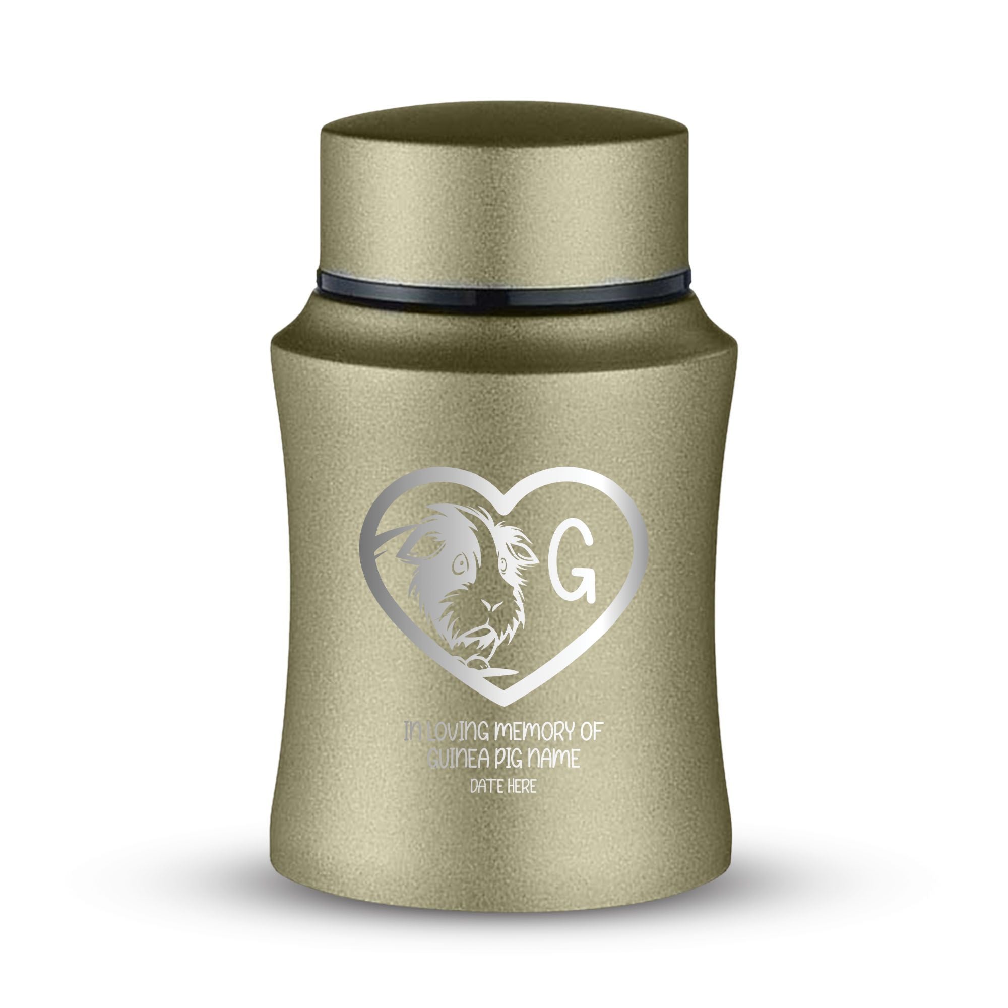Custom Small Keepsake Cremation Urn for Guinea Pigs - Laser Engraved - Fit up to 10lbs - Powder Coated Stainless Steel Urn
