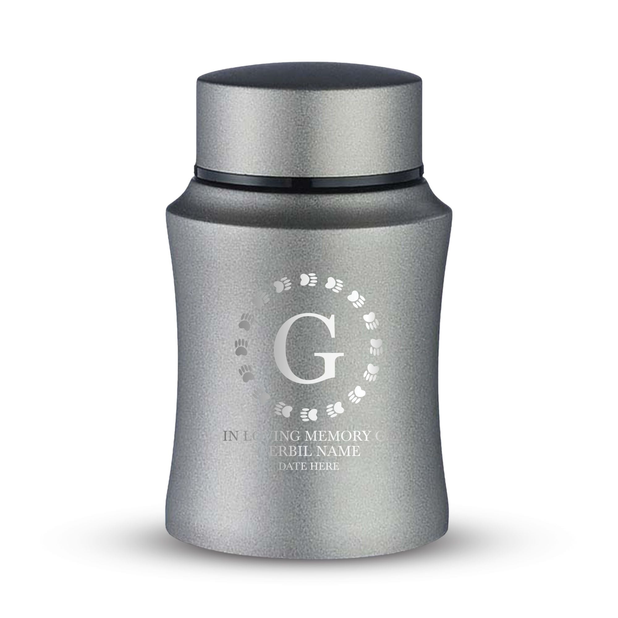 Custom Small Keepsake Cremation Urn for Gerbils - Laser Engraved - Fit up to 10lbs - Powder Coated Stainless Steel Urn