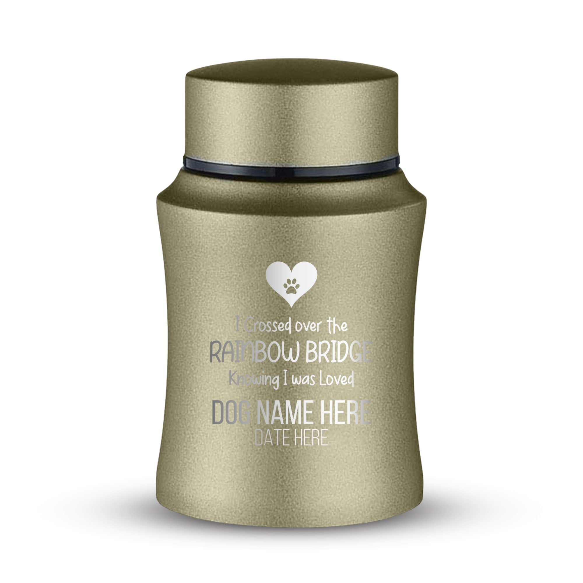 Custom Small Keepsake Cremation Urn for Small Dogs - Laser Engraved - Fit up to 10lbs - Powder Coated Stainless Steel Urn