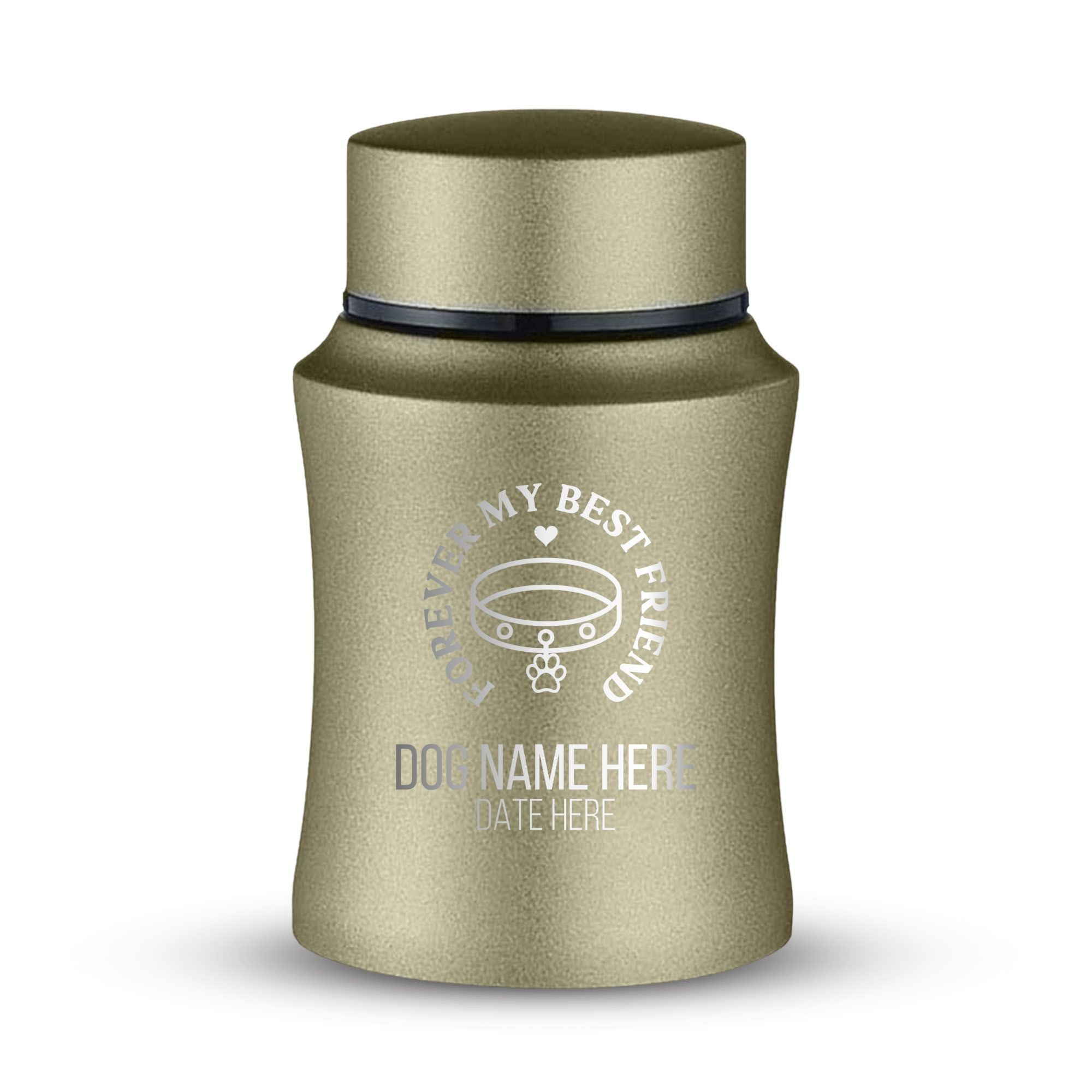Custom Small Keepsake Cremation Urn for Small Dogs - Laser Engraved - Fit up to 10lbs - Powder Coated Stainless Steel Urn