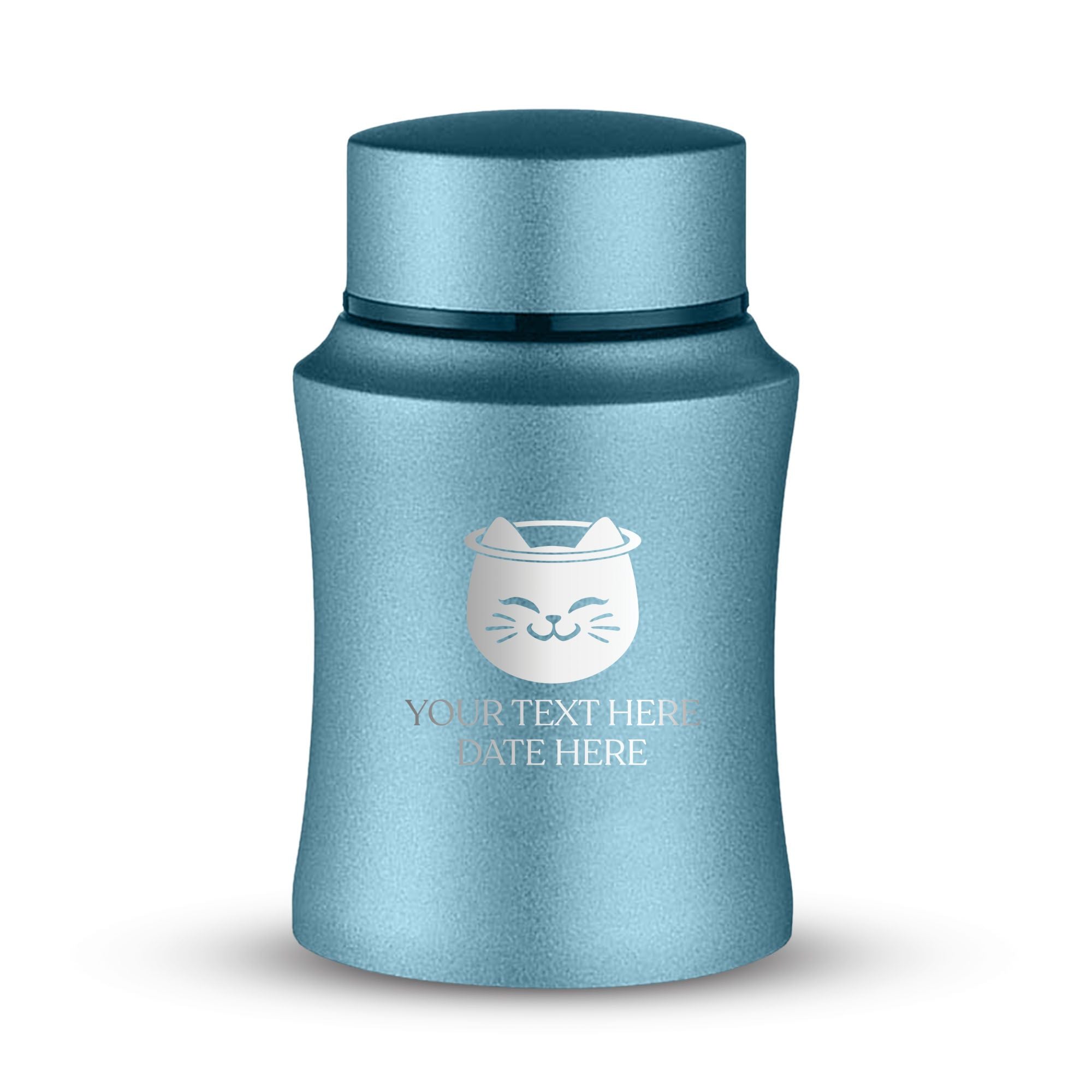 Custom Small Keepsake Cremation Urn for Small Cats - Laser Engraved - Fit up to 10lbs - Powder Coated Stainless Steel Urn