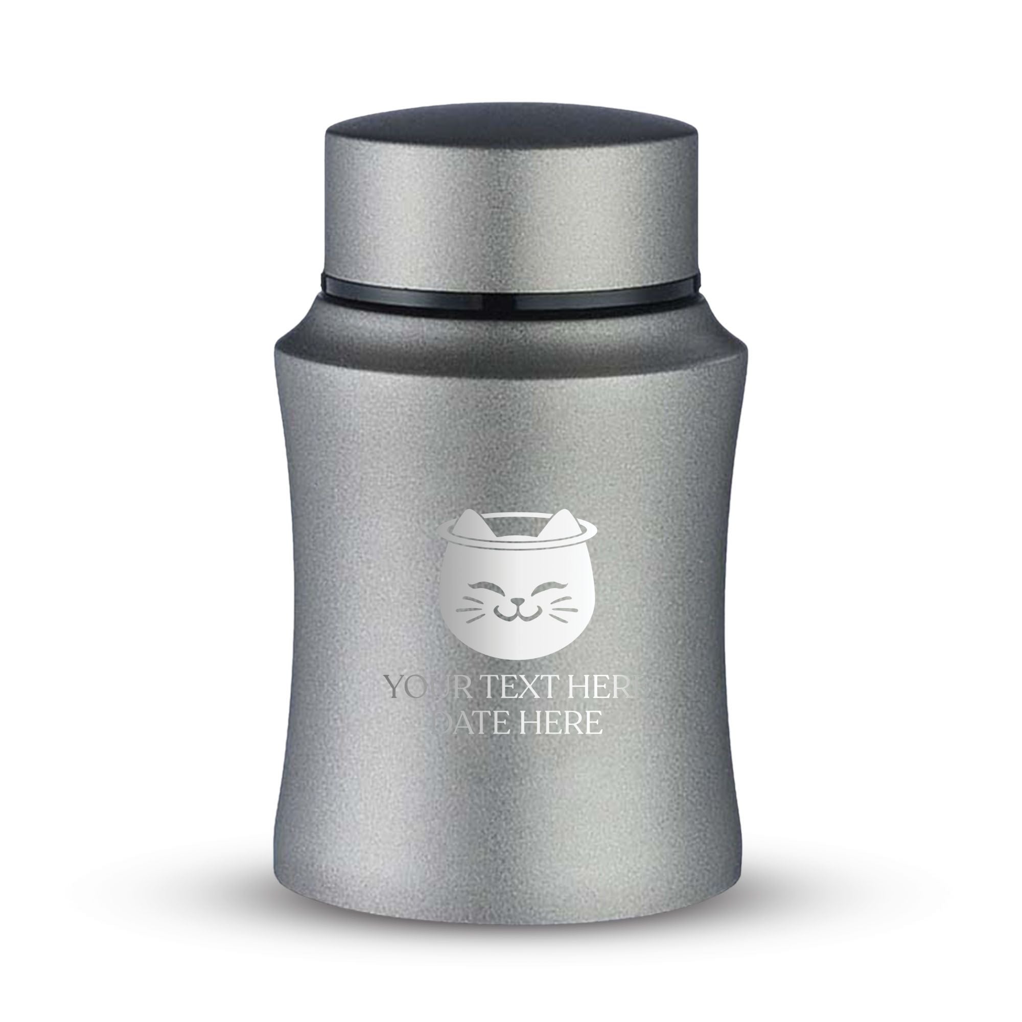 Custom Small Keepsake Cremation Urn for Small Cats - Laser Engraved - Fit up to 10lbs - Powder Coated Stainless Steel Urn