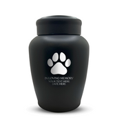 Custom Dog Urn - Larger Size - Stainless Steel - Black Powder Coated Finish - 150 Cubic Inch