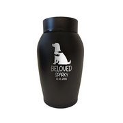 Custom Pet Urn for Dogs - Laser Engraved Stainless Steel Urn - Up to 50lbs of Ashes
