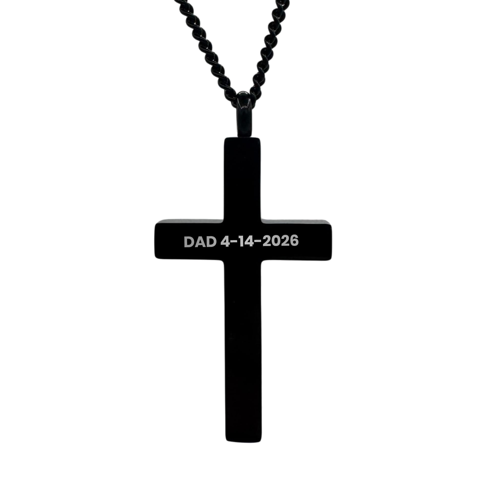 Cremation Urn Cross Necklace – Stainless Steel Keepsake Jewelry for Ashes | Custom Engraved