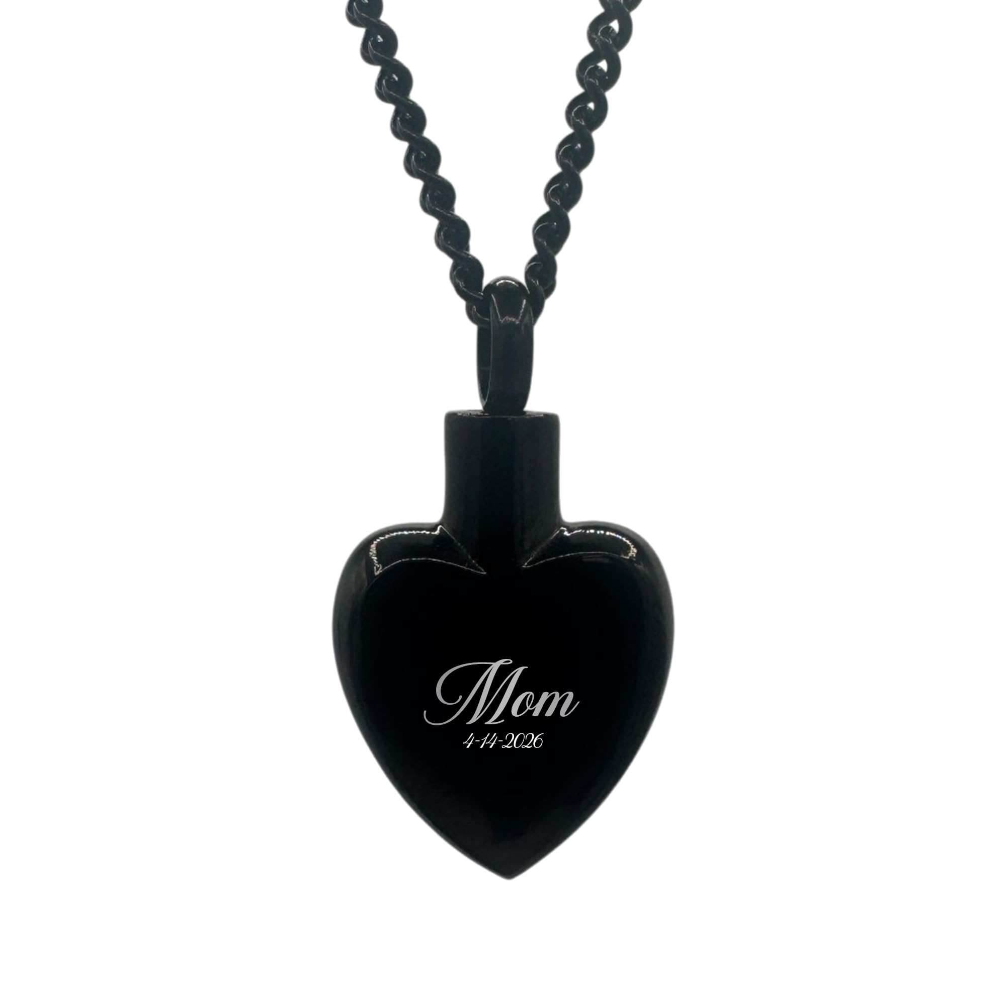 Cremation Urn Spade Necklace – Stainless Steel Keepsake Jewelry for Ashes | Custom Engraved