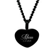Cremation Urn Heart Necklace – Stainless Steel Keepsake Jewelry for Ashes | Custom Engraved