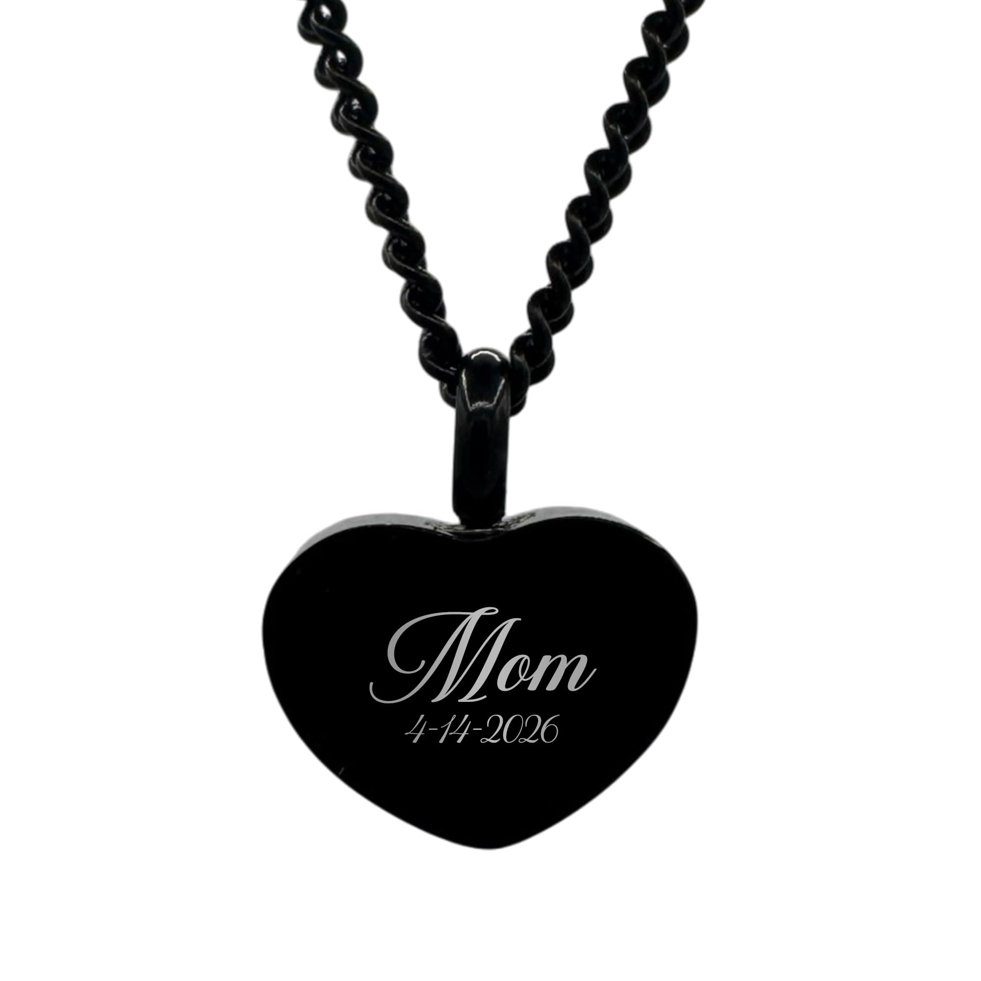 Cremation Urn Heart Necklace – Stainless Steel Keepsake Jewelry for Ashes | Custom Engraved