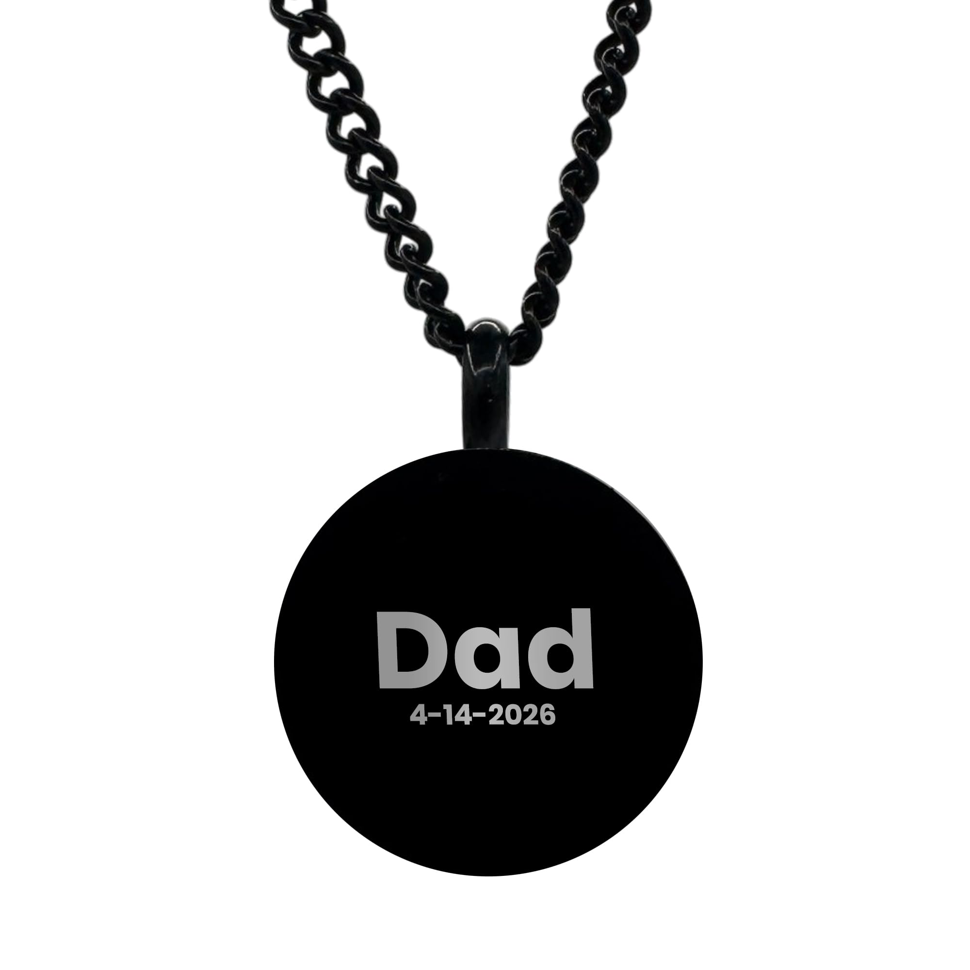 Cremation Urn Round Necklace – Stainless Steel Keepsake Jewelry for Ashes | Custom Engraved