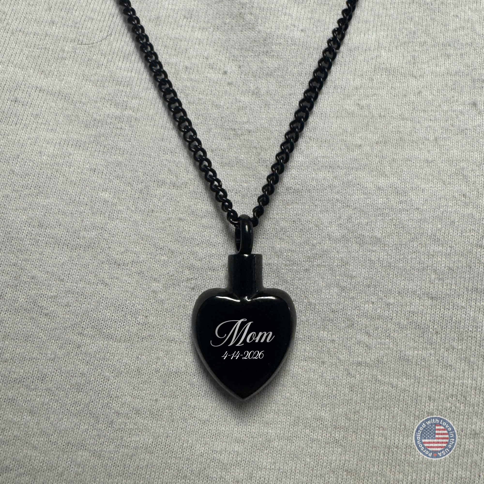 Cremation Urn Spade Necklace – Stainless Steel Keepsake Jewelry for Ashes | Custom Engraved