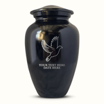 Personalized Custom Human Cremation Urn for Adult Ashes Men & Woman - Engraved Aluminum Urn with Memorial Dove 5, Name and Date Polished - Inscrybed Memory