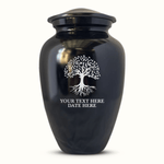 Personalized Custom Human Cremation Urn for Adult Ashes Men & Woman - Engraved Aluminum Urn with Tree of Life, Name and Date Polished | Inscrybed Memory - Inscrybed Memory