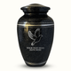 Spotted Black Aluminum with Silver Rim Human Cremation Urn – 200 Cubic Inch | Dove Memorial