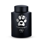 Personalized Custom Large Urn Pet Cat Cremation Urn Engraved with Name, Date and Text - Round Powder Coated Steel Urns for Cats ashes, Pet size 90-115 lbs |Black