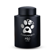 Custom Cat Round Urn - Medium Size - Stainless Steel - Black Powder Coated Finish - 50 Cubic Inch
