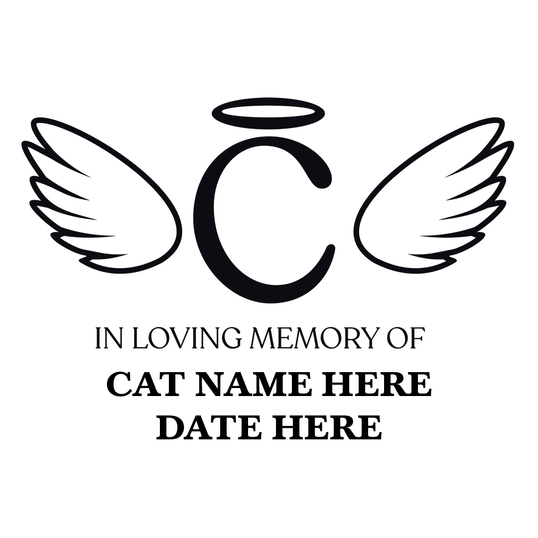 Cat - Letters with Angel Wings and Halo