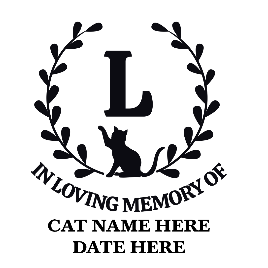 Cat - Monogram with Arch Leaves Border