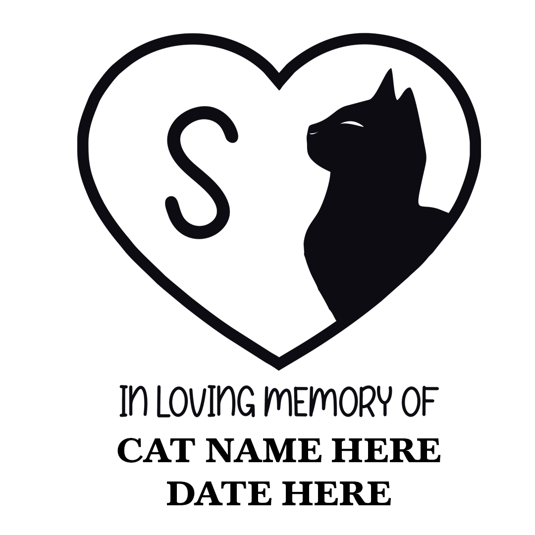 Cat silhouette inside Heart Shape