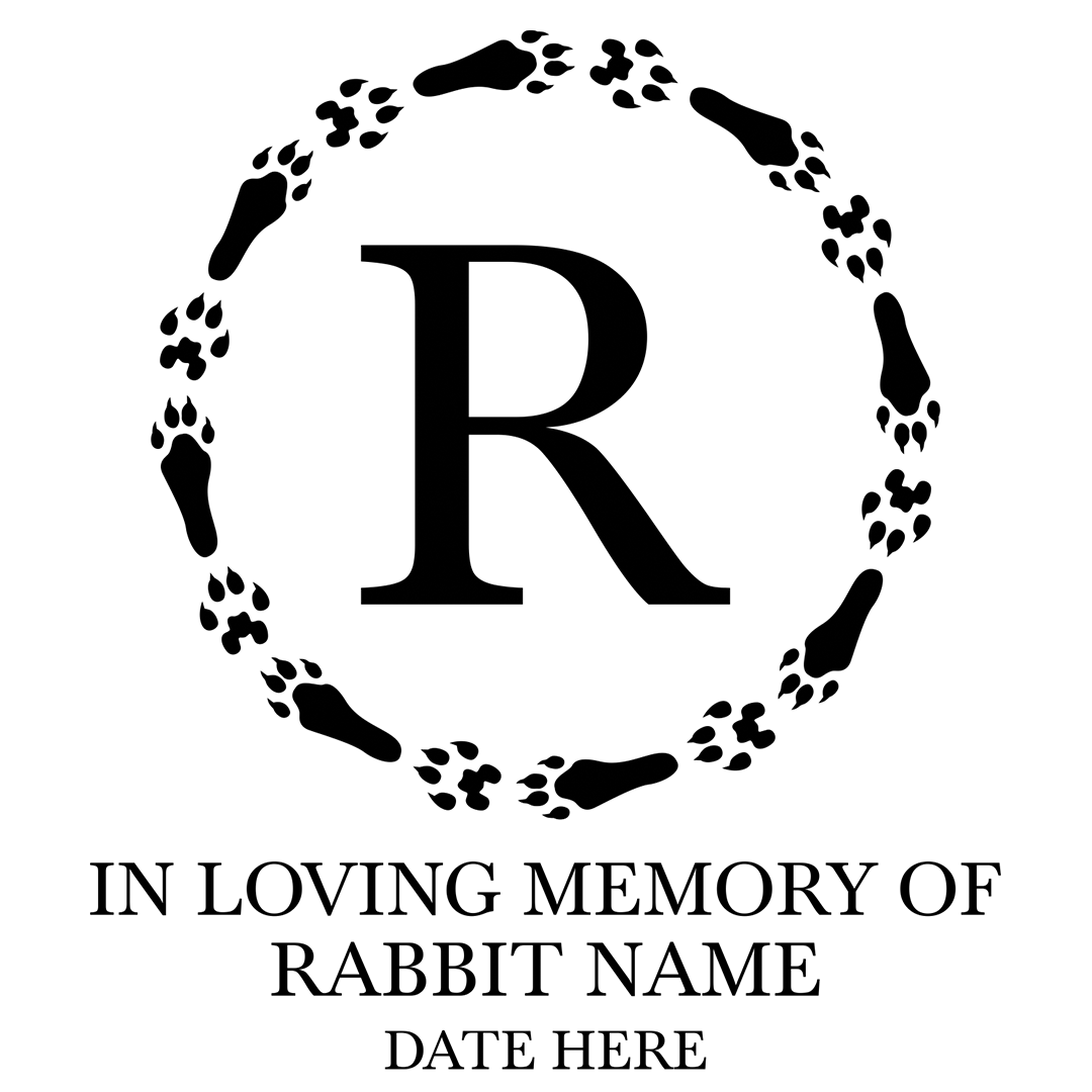 Rabbit Paw Print Circular Frame